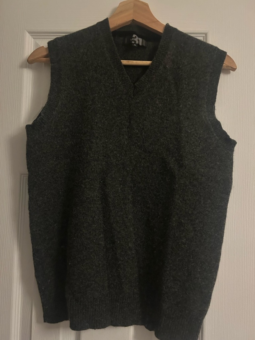 Charcoal Gray V-Neck 100% wool Sweater Vest